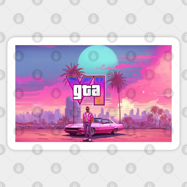 GTA 6 Sticker by Buff Geeks Art